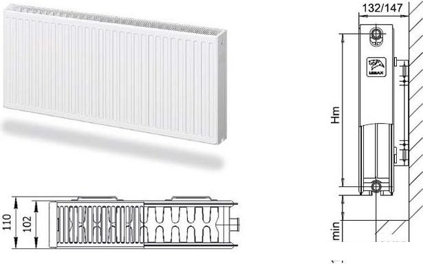 Стальной панельный радиатор Лемакс Compact 22 500x1100