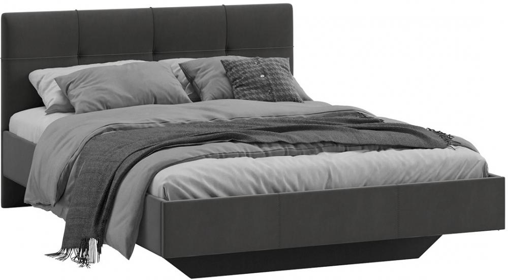 Кровать Трия Элис тип 1 с мягкой обивкой 140x200 (велюр графит)