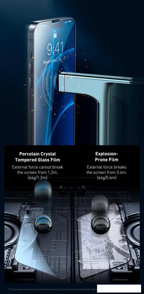 Защитное стекло Baseus Super porcelain Crystal Tempered для iPhone 13 Pro Max