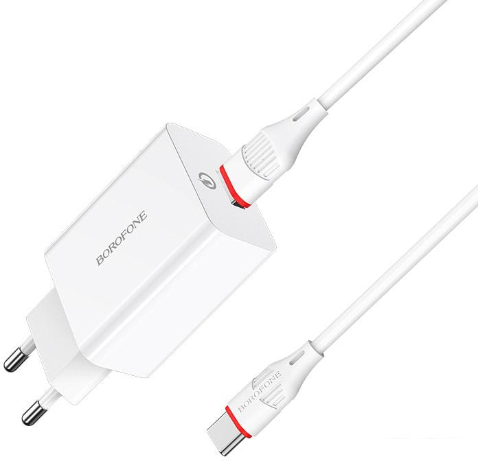 Сетевое зарядное Borofone BA21A USB Type-C (белый)