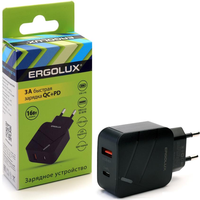 Сетевое зарядное Ergolux ELX-РA01QC-C02
