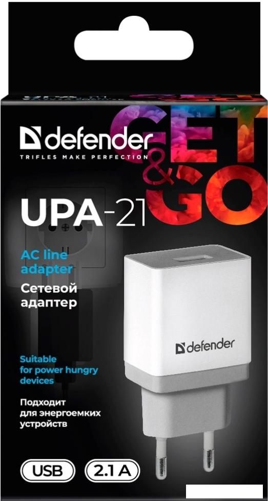 Сетевое зарядное Defender UPA-21 (белый)