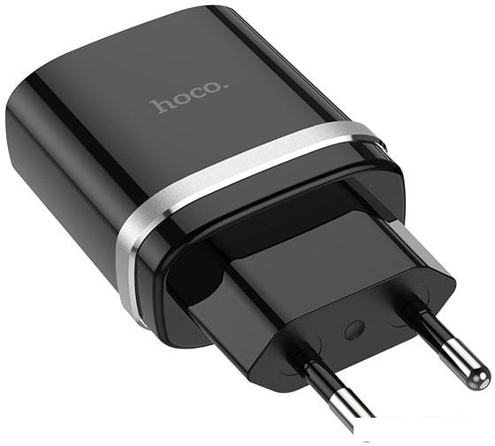 Сетевое зарядное Hoco C12Q (черный)