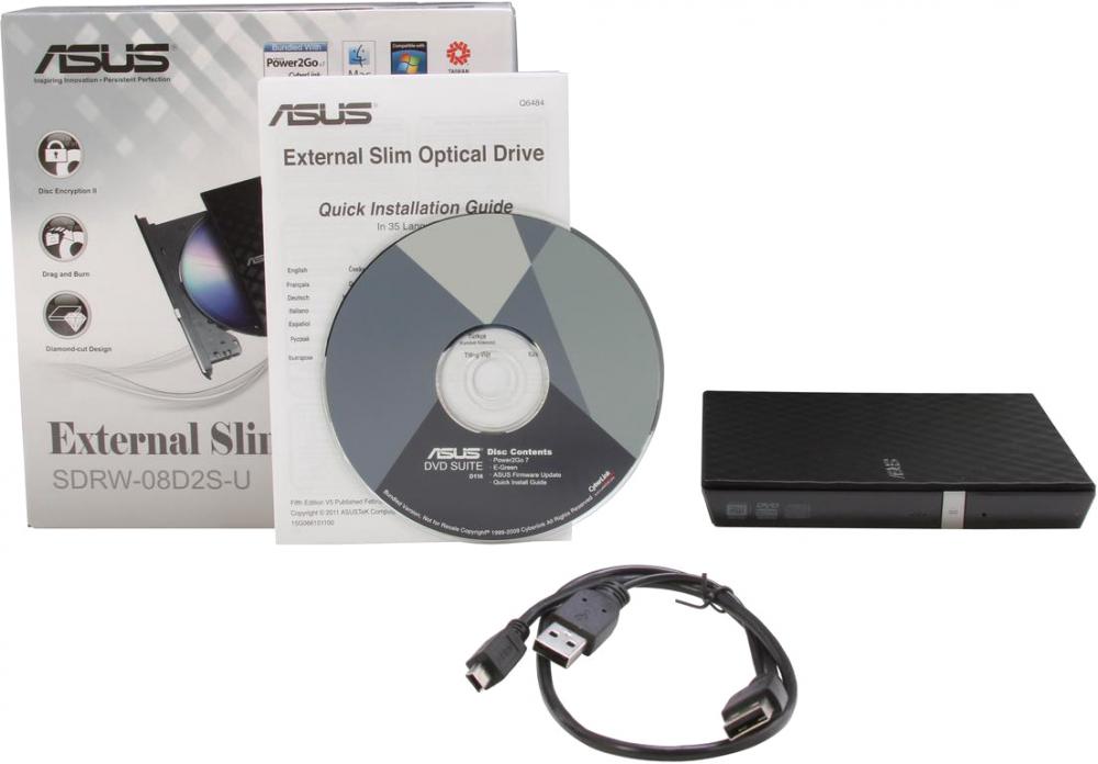 DVD привод ASUS SDRW-08D2S-U Lite (черный)