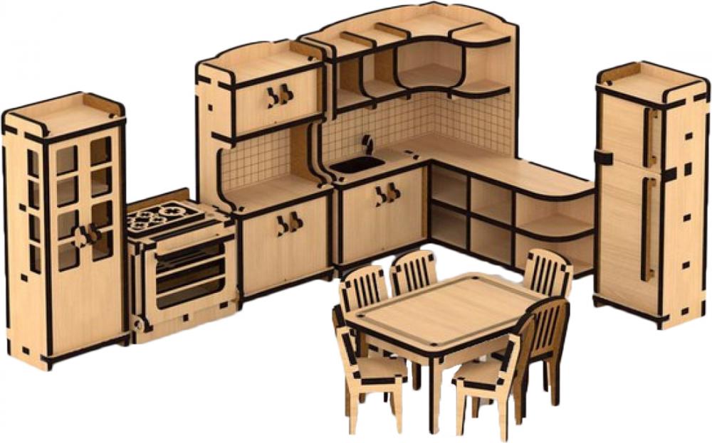 3Д-пазл Lemmo Набор мебели "Кухня" для домика "Венеция"