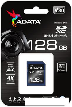 Карта памяти ADATA Premier Pro ASDX128GUI3V30S-R SDXC 128GB