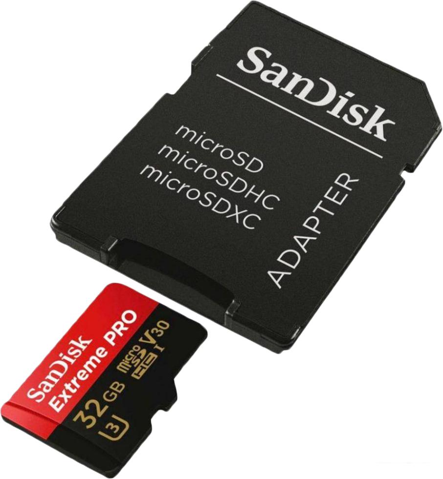 Карта памяти SanDisk Extreme PRO SDSQXCG-032G-GN6MA microSDHC 32GB (с адаптером)