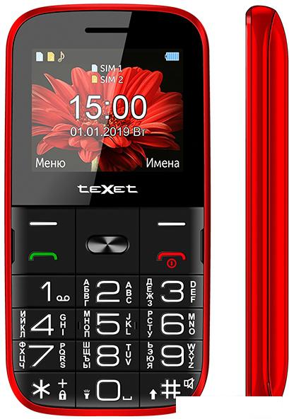 Кнопочный телефон TeXet TM-B227 (красный)