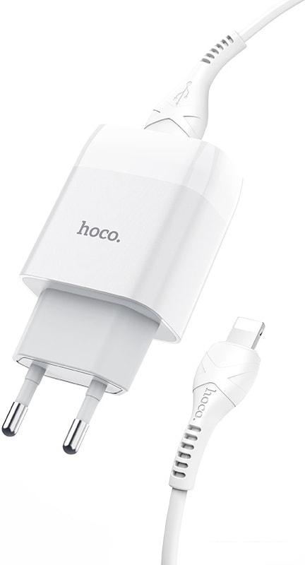Сетевое зарядное Hoco C72A Lightning (белый)