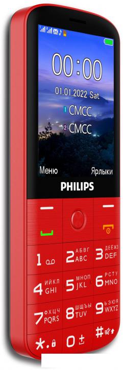 Кнопочный телефон Philips Xenium E227 (красный)